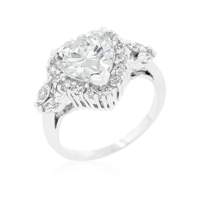 Heart Halo Engagement Ring - ThisandThatShoppe