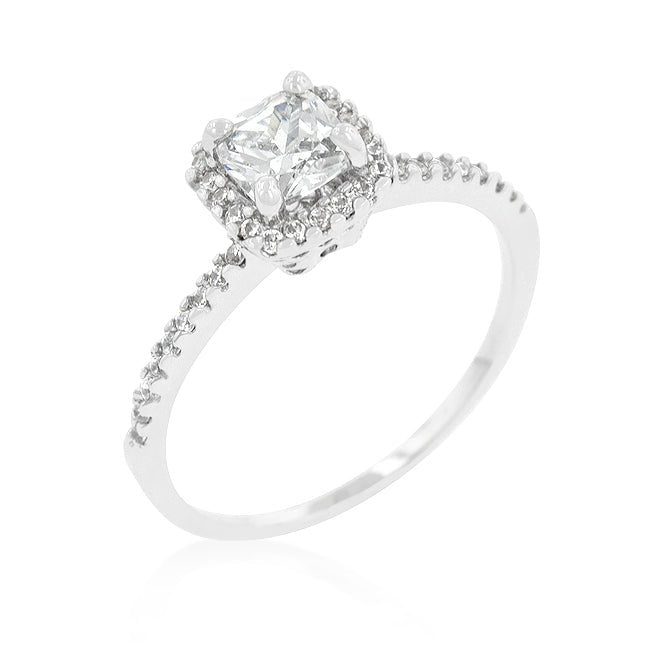 Princess Cut Halo Engagement Ring - ThisandThatShoppe