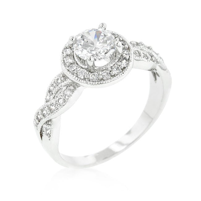 Round Cut Halo Engagement Ring - ThisandThatShoppe