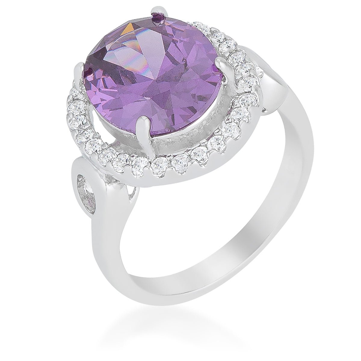 Amethyst Halo Cocktail Ring - ThisandThatShoppe
