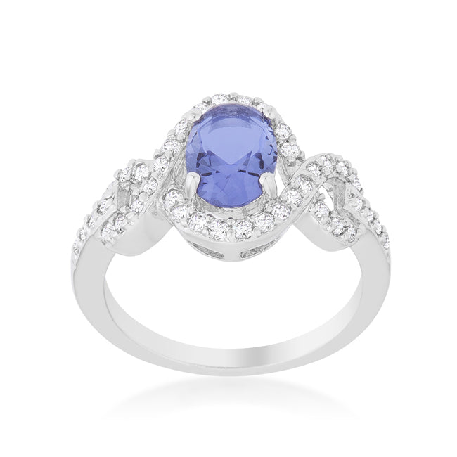 Tanzanite Halo Pave Cocktail Ring - ThisandThatShoppe