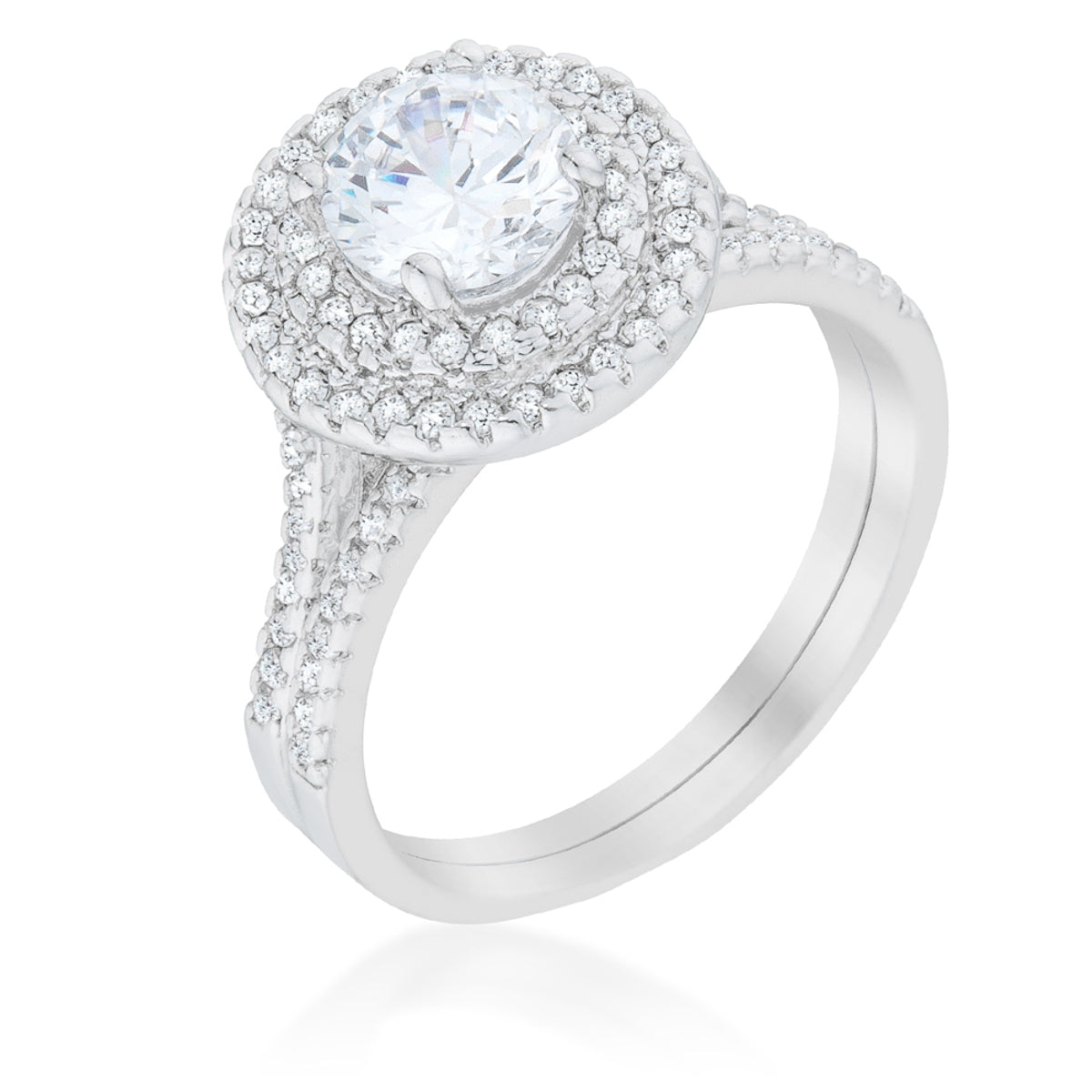 Pave Round Wedding Ring Set - ThisandThatShoppe