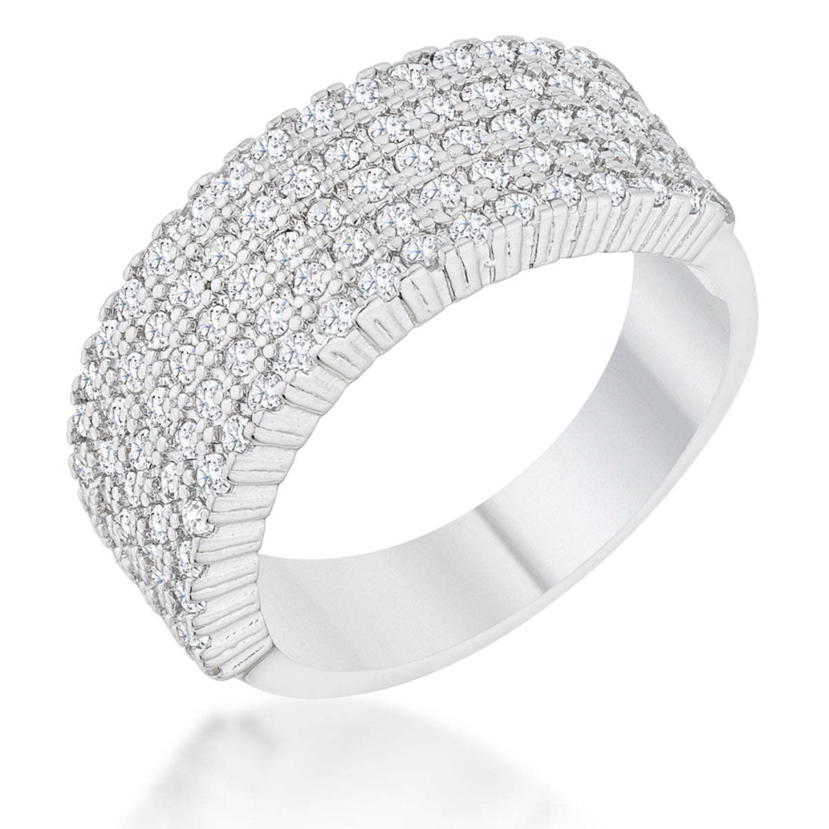 Gwen 1ct CZ Wide Ring - ThisandThatShoppe