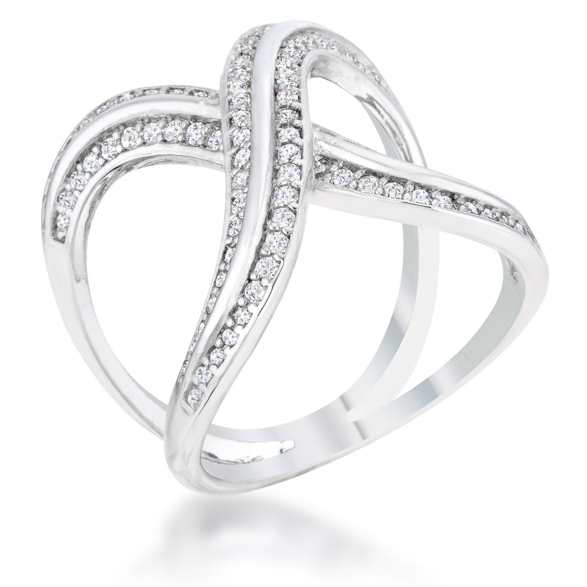Christa 0.4ct CZ Pave X Ring - ThisandThatShoppe