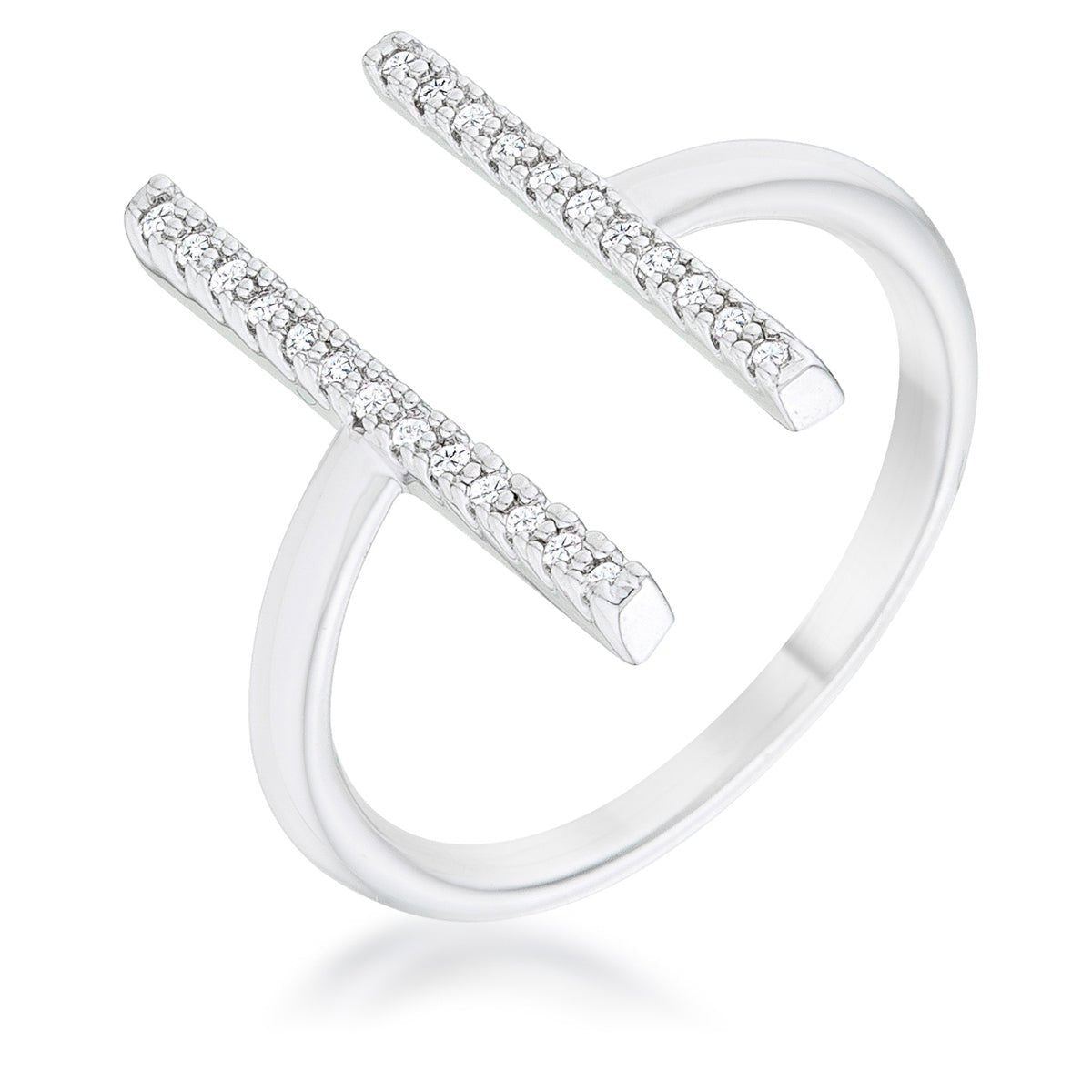 Sharna 12ct CZ Parallel Contemporary Ring - ThisandThatShoppe