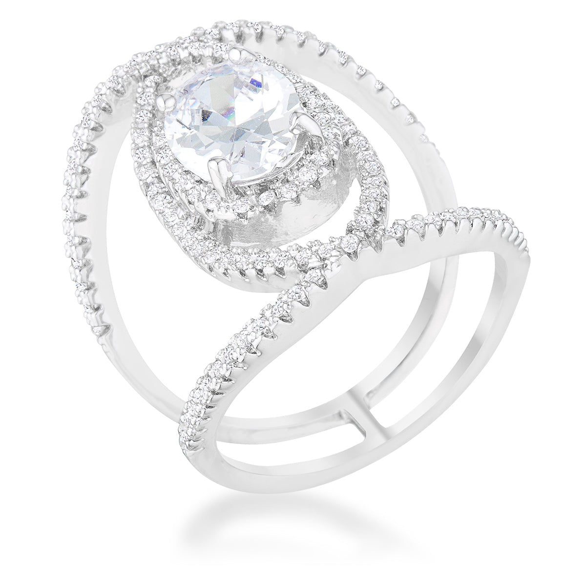 Maura 2.4ct CZ Contemporary Cocktail Ring - ThisandThatShoppe