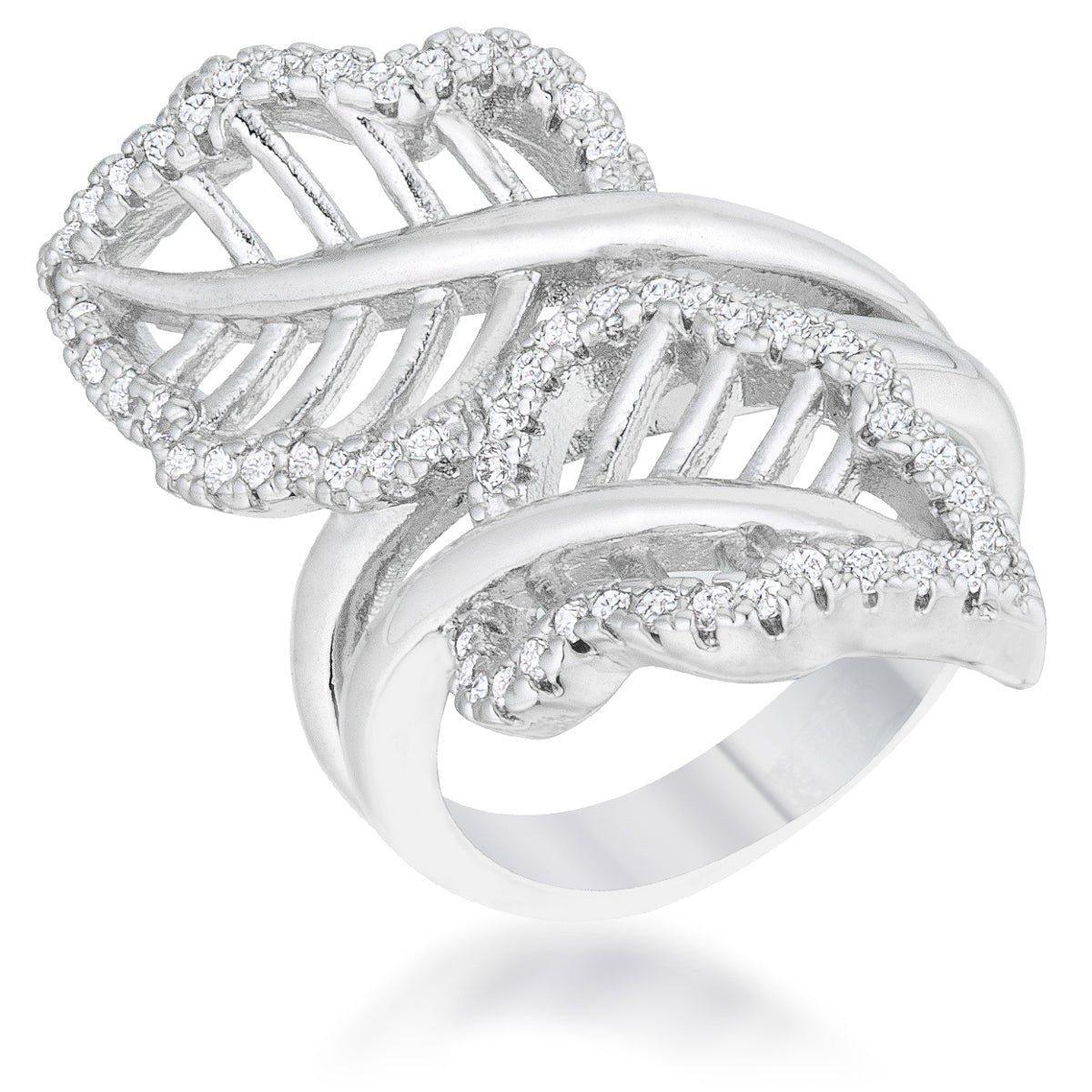 Lina 0.4ct CZ Leaf Wrap Ring - ThisandThatShoppe