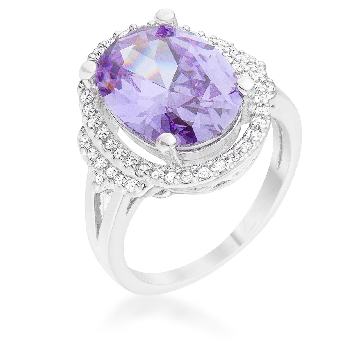 Melanie 5.95ct Amethyst CZ Cocktail Ring - ThisandThatShoppe