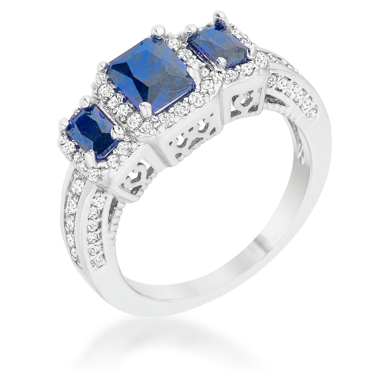 Rita 2.3ct Garnet CZ Classic Trio Ring - ThisandThatShoppe
