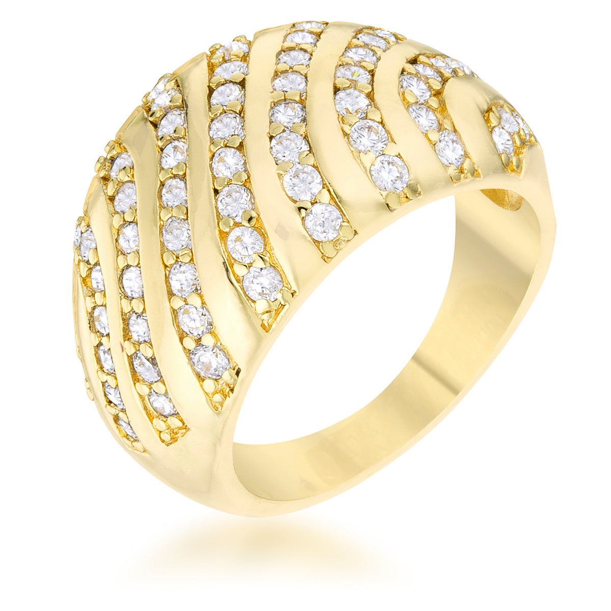 Shayla 0.95ct CZ 14k Contemporary Dome Ring - ThisandThatShoppe