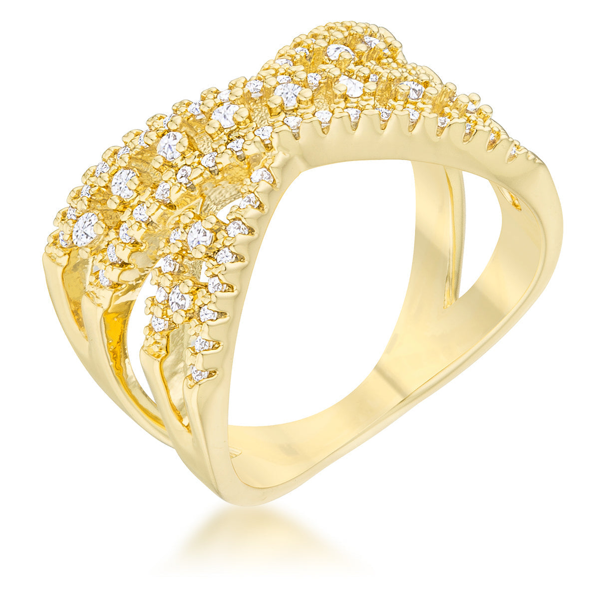 Sandy 0.37ct CZ 14k Classic Criss Cross Ring - ThisandThatShoppe