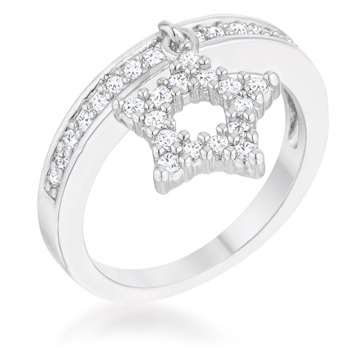 Star 0.25ct CZ Simple Holiday Charm Band Ring - ThisandThatShoppe
