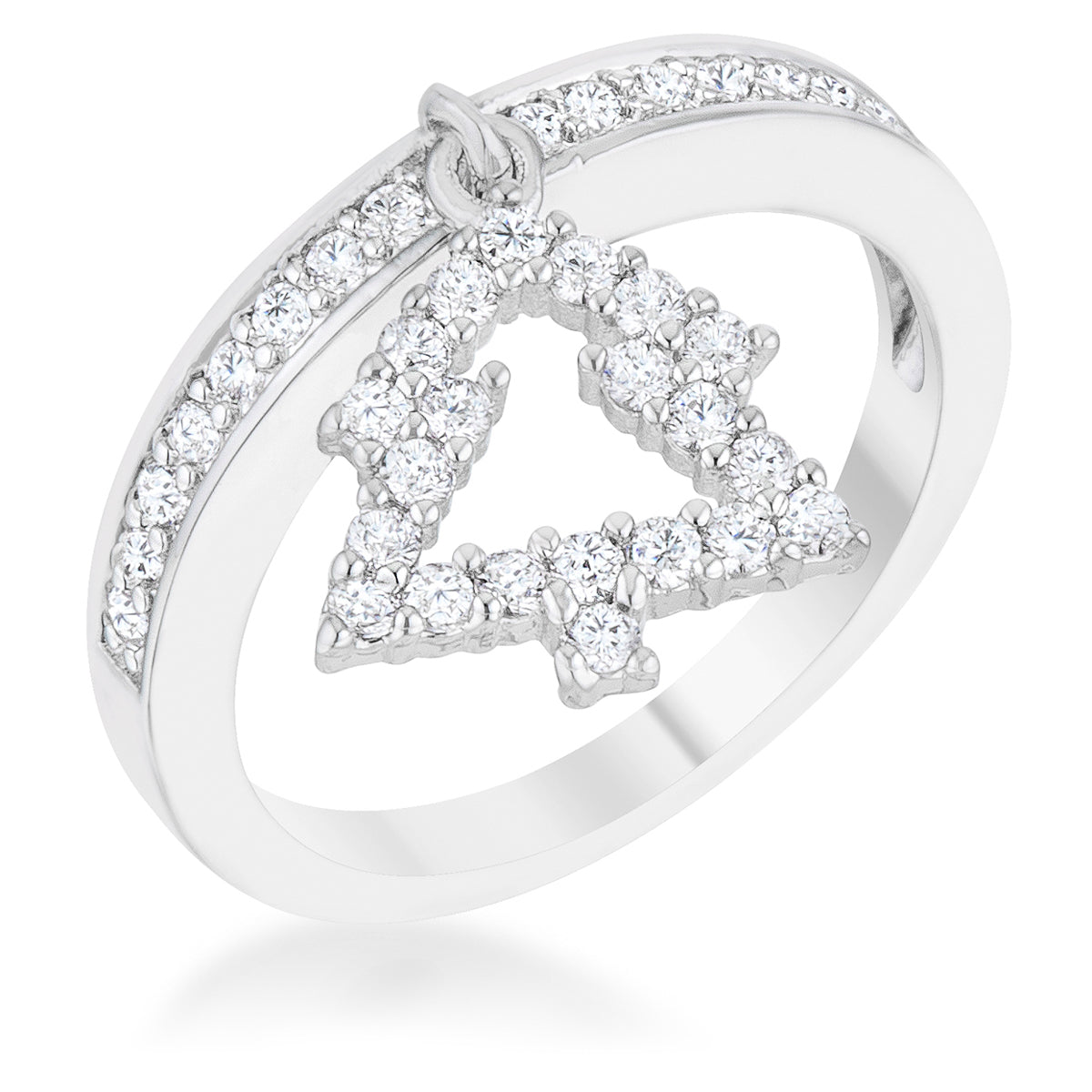 Christmas Tree 0.3ct CZ Holiday Charm Ring - ThisandThatShoppe