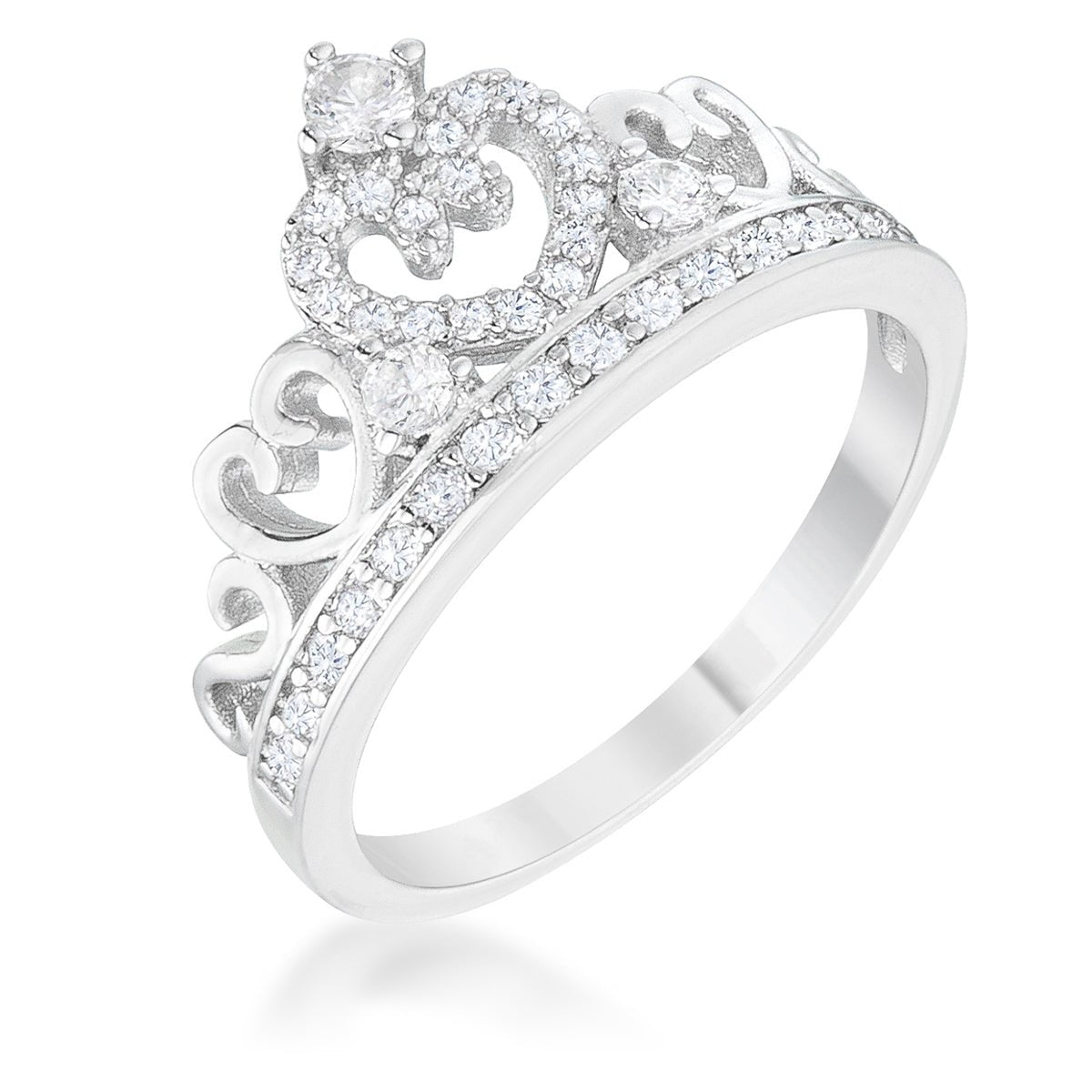 Aurora 0.34ct CZ Heart Crown Ring - ThisandThatShoppe