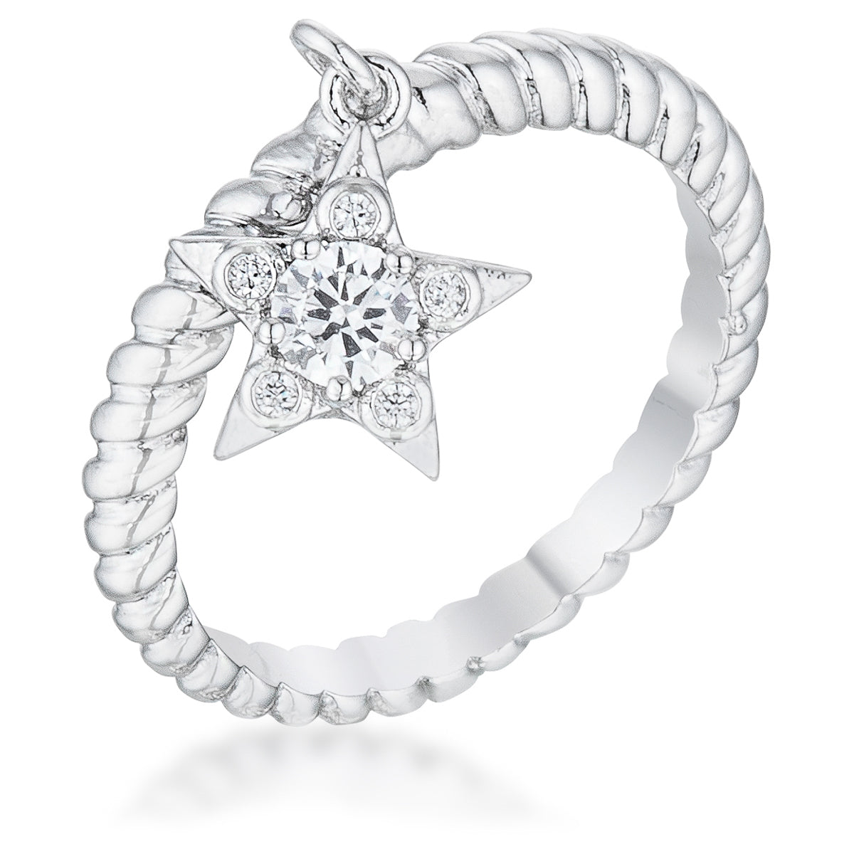 Cubic Zirconia Star Charm Fashion Ring - ThisandThatShoppe
