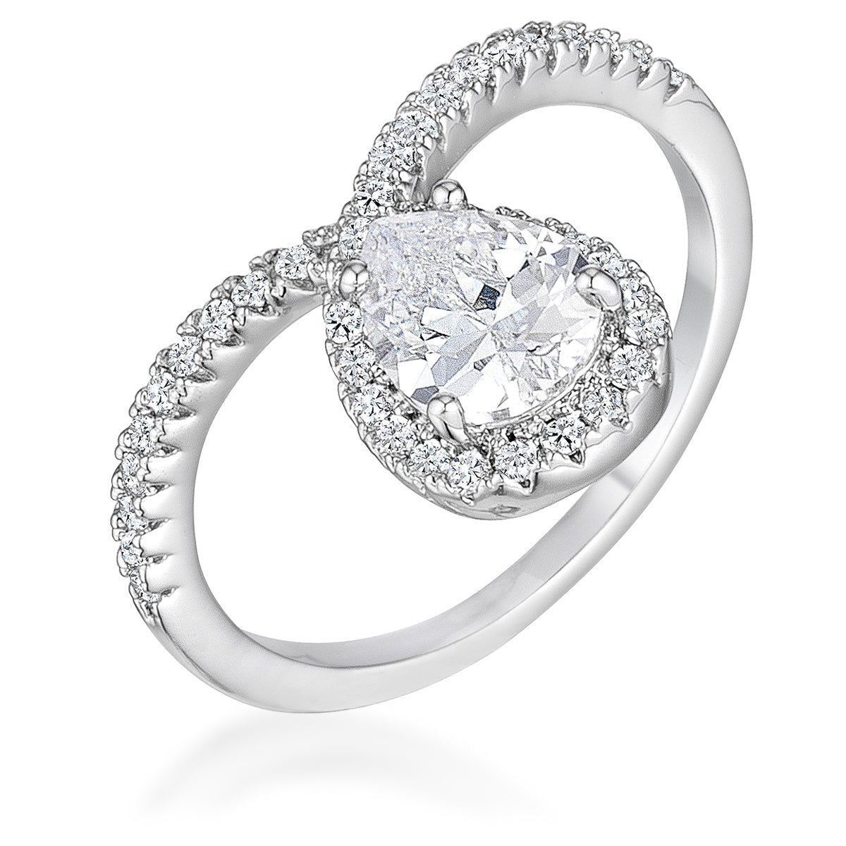 1.5Ct Chevron Ring With CZ - ThisandThatShoppe