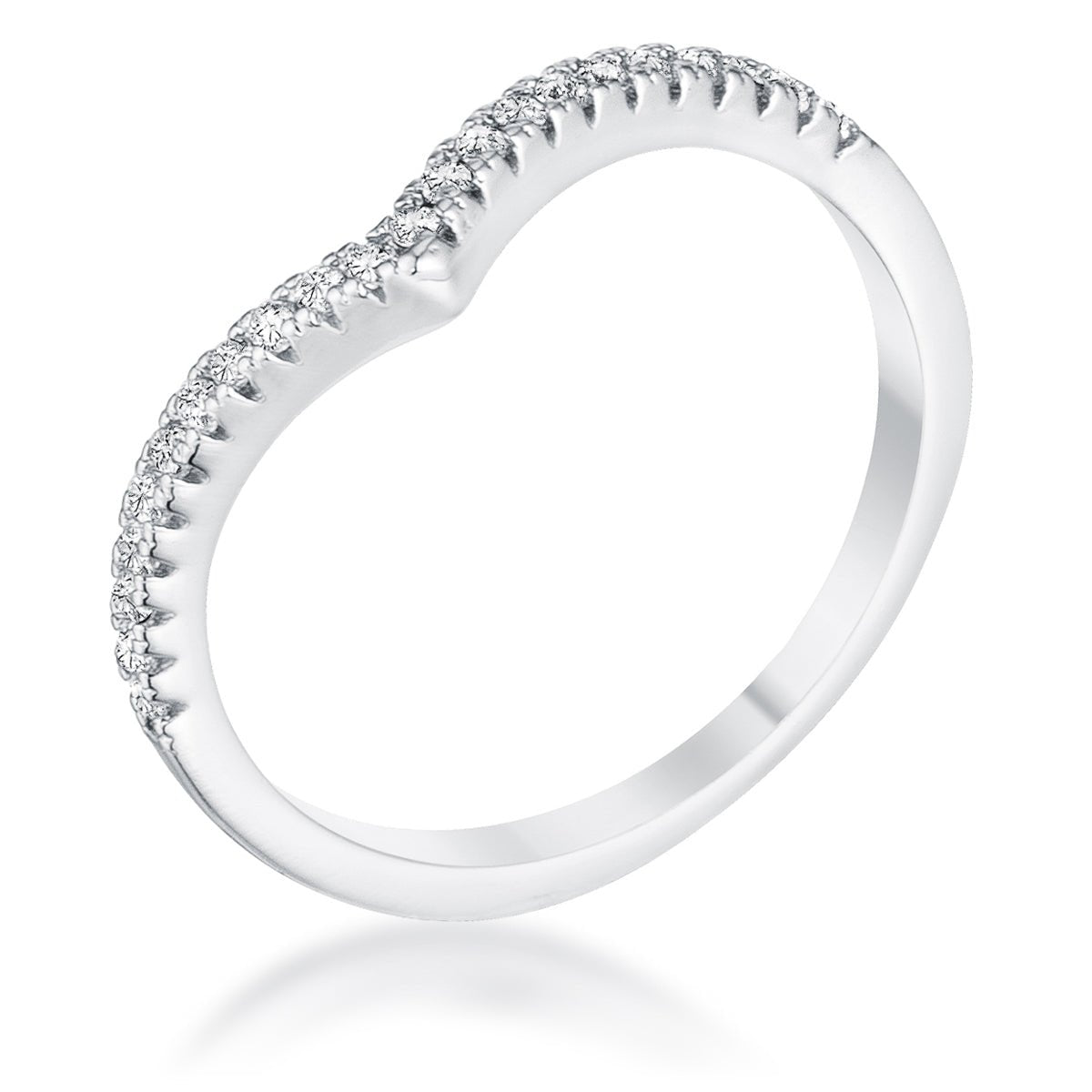 .22Ct Chevron Ring with CZ - ThisandThatShoppe