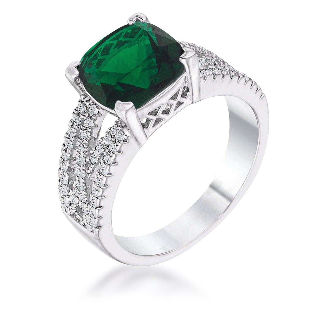 3Ct Elegant Plated Criss-Cross CZ Engagement Ring - ThisandThatShoppe