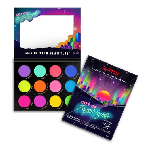 RUDE City of Pastel Lights - Lidschatten-Palette mit 12 Pastellpigmenten