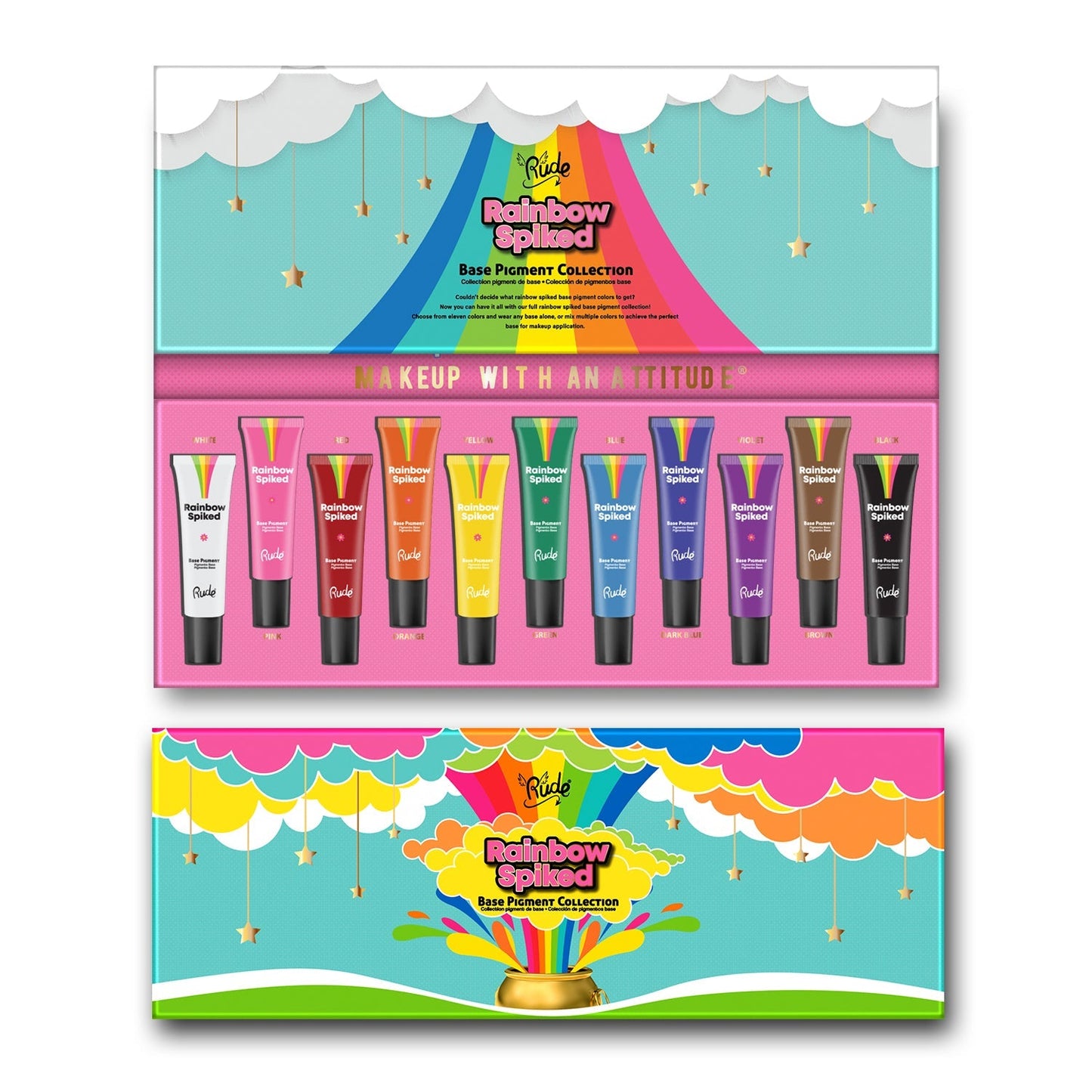 Collection de pigments de base RUDE Rainbow Spiked Vibrant Colors