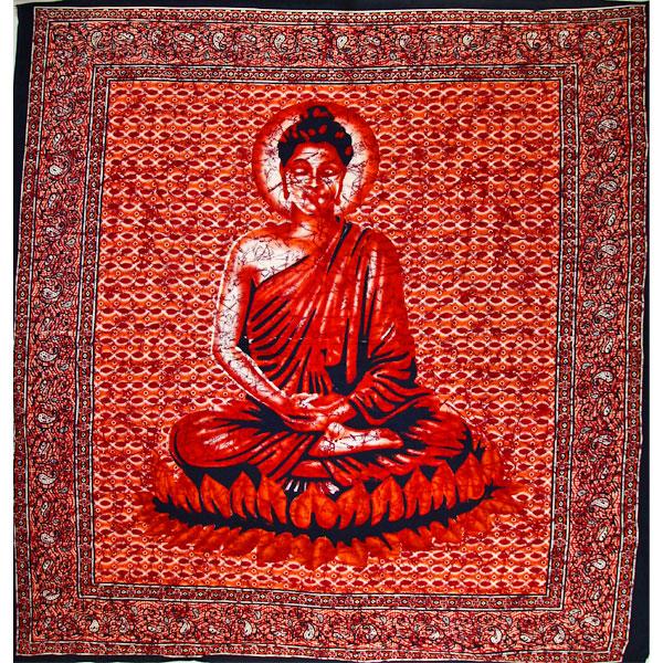 Roter Buddha Meditations-Wandteppich Lotus Yoga Wandbehang