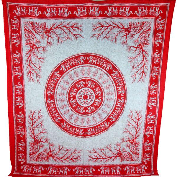 Tigers Elephants Mandala Tapestry Boho Wall Hanging