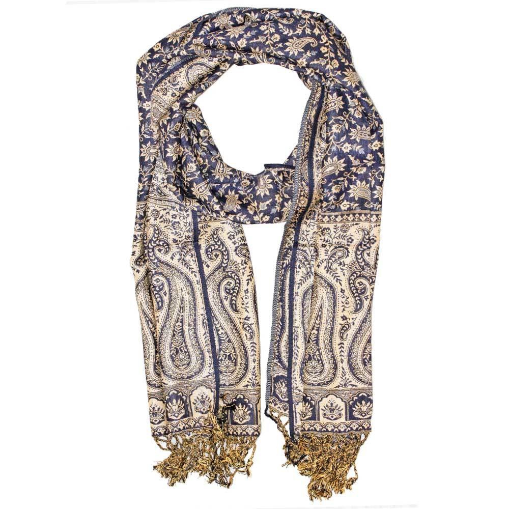 Écharpe réversible Paisley botanique légère à motif floral