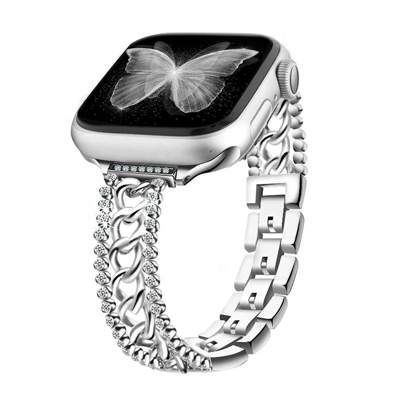 Apple Watch Band mit Strass-Kette – Armband mit Strass-Schleife