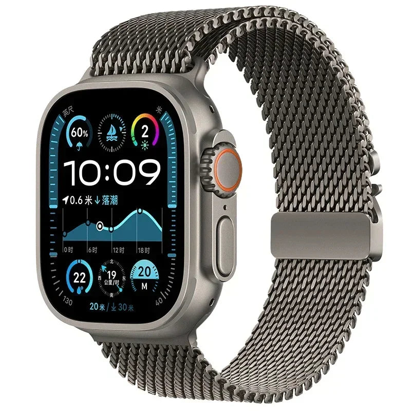 Bracelet Apple Watch en titane maille milanaise – Élégant et durable
