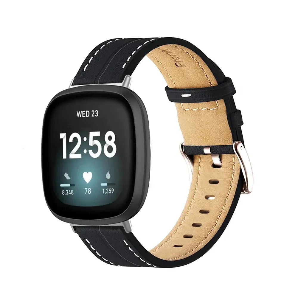 Fitbit Versa & Sense Lederarmband – Premium Komfort