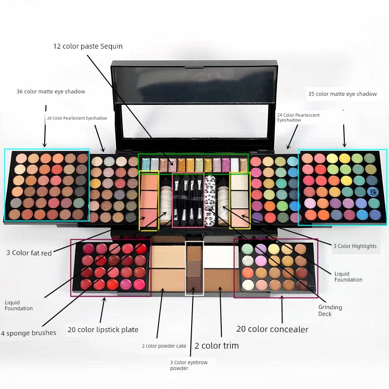 190-Color Matte Makeup Palette Gift Set – Eyeshadow, Blush & More in Stunning Collector Cases
