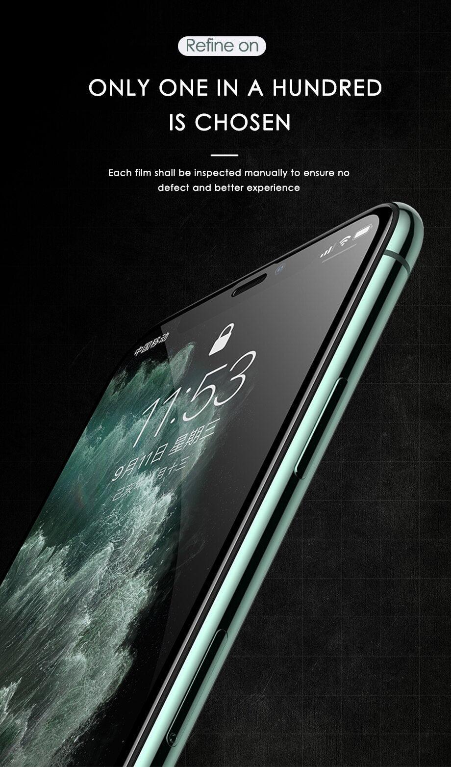 9999D Full Cover Tempered Glass For IPhone 11 12 13 Pro Max X XS Max XR Screen Protector On IPhone 12 Mini Protective Film Edge To Edge Full Coverage And 9H Hardness Anti-Scratch Shockproof Protection Screen Cover Shield