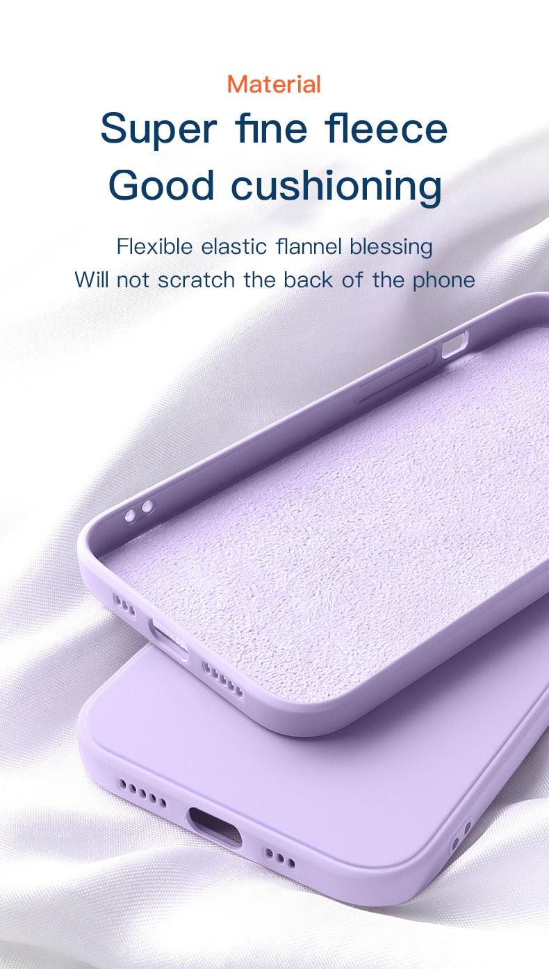 New Soft Silicone Square Phone Case For iPhone 14 13 Pro Max Back Cover Full Body Protection Cover 13 Pro Shockproof Protective Case