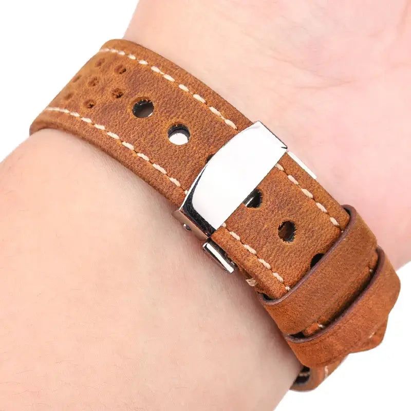 Samsung Galaxy Watch Lederarmband Atmungsaktives, stilvolles Design