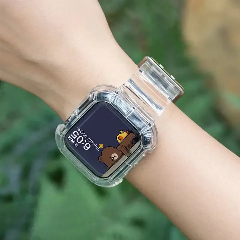 Bracelet en silicone transparent pour Apple Watch - Résistant et confortable