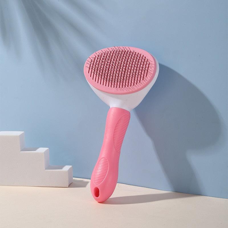 Pet Hair Remover Dog Brush Cat Comb Grooming Tools Dogs Accessories Cat Supplies Stainless Steel Beauty Massage Comb Dog Cat Brush Pet Brush for Long and Short Hair with Self-Cleaning Brush