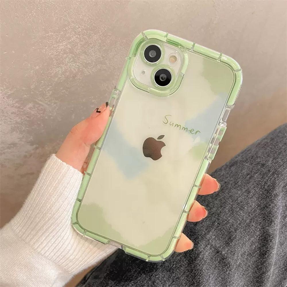 Cute Love Heart Soft Shockproof Bumper Transparent Phone Case For iPhone 12 13 Pro Max Silicone Back Cover Case Cute Side Small Pattern for Women Girls Soft Silicone Shockproof Protective Cover