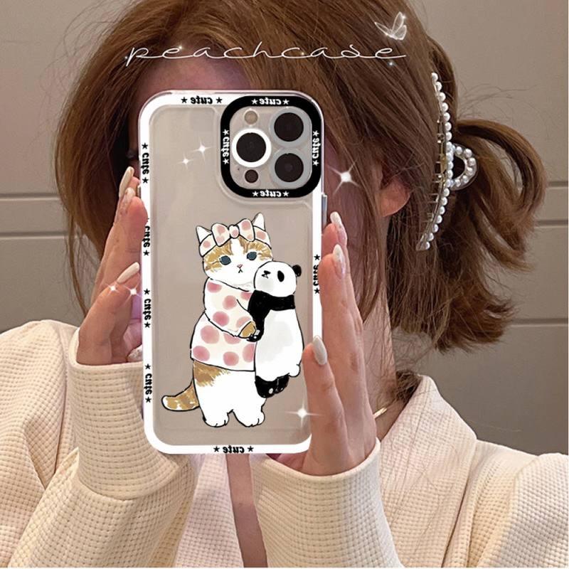 Cute Cat Phone Case for iPhone 11 12 13 Mini Pro Max 14 Pro Max Case shell Blank Printable Phone Case for Soft Rubber Cool Polish Phone Case