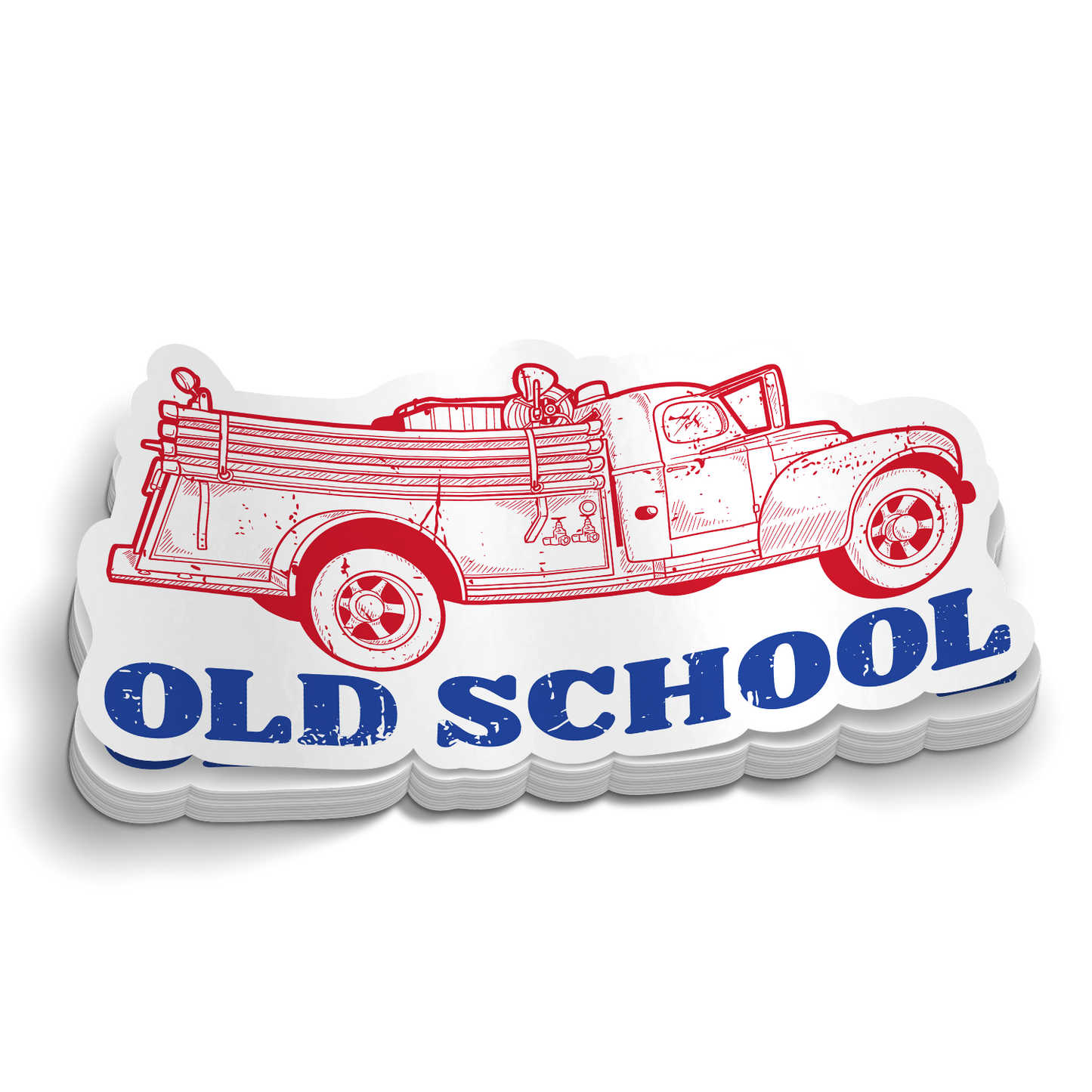 Oldtimer-Feuerwehrauto-Aufkleber