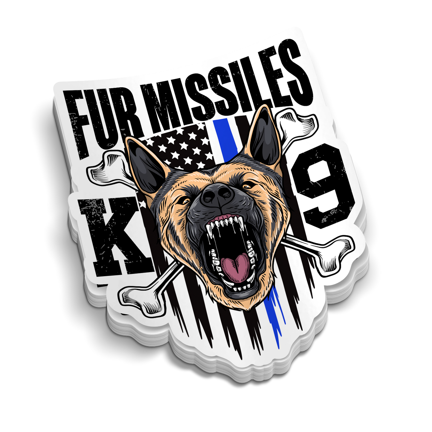 Fellnasen-Raketen Polizei-Diensthund | Polizei-Aufkleber