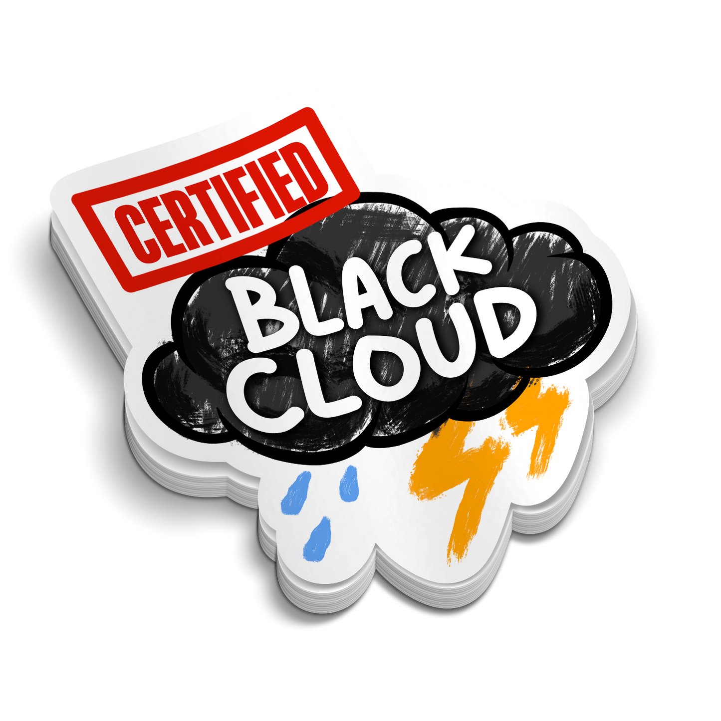 Zertifizierte Schwarze Wolke – Lustige Aufkleber