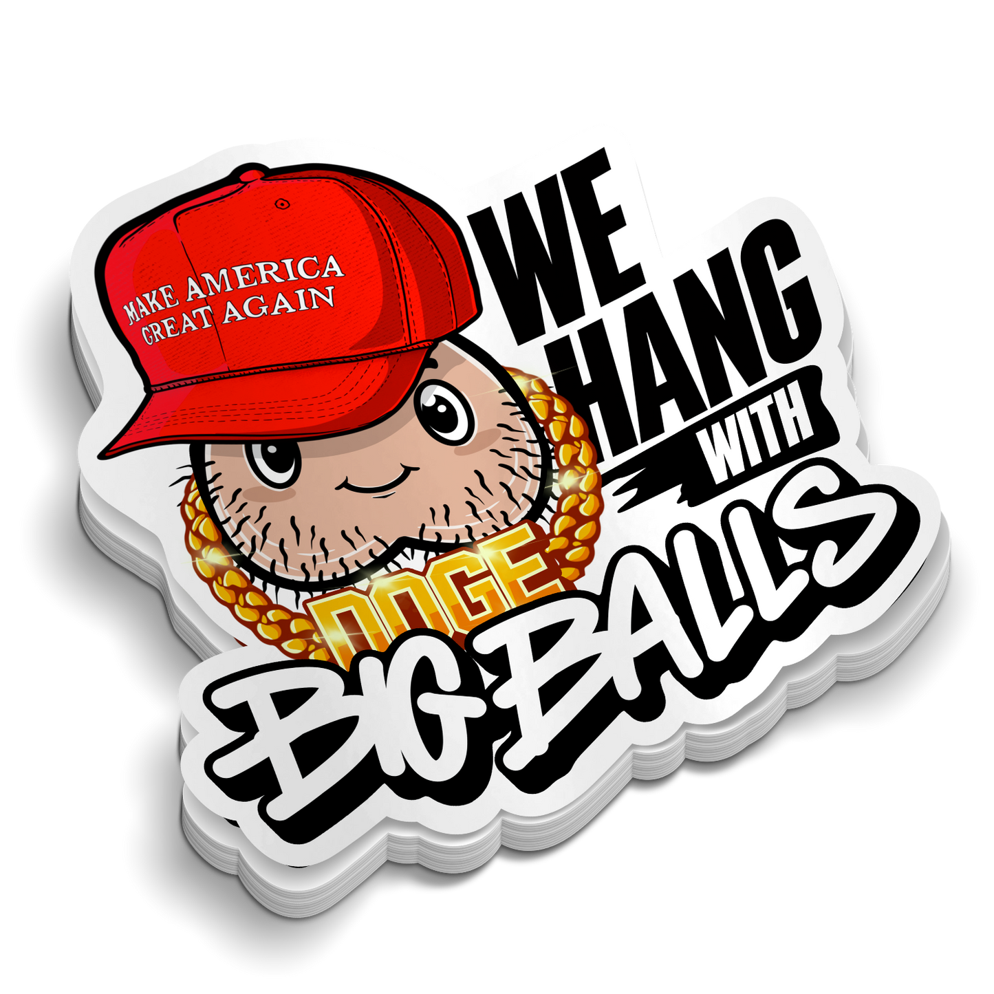 Big Balls DOGE - Autocollants amusants pour gobelets