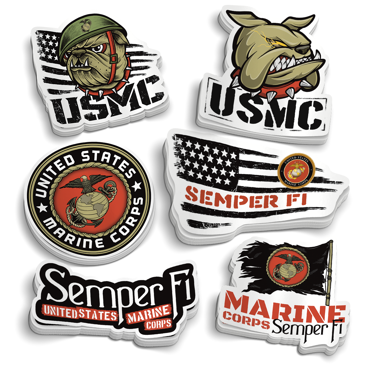 Pack d'autocollants USMC Marine Corps