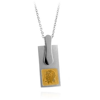 Stainless Steel Floral Silhouette Pendant - ThisandThatShoppe