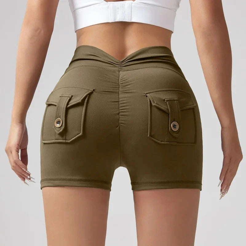 π Wrinkled High-Waist Pocket Leggings for Women