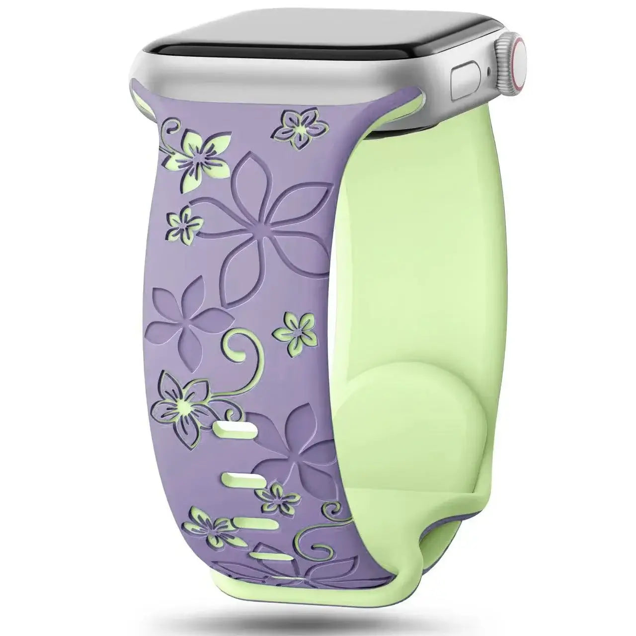 Apple Watch Silikonarmband – Robuster Riemen mit Blumendesign