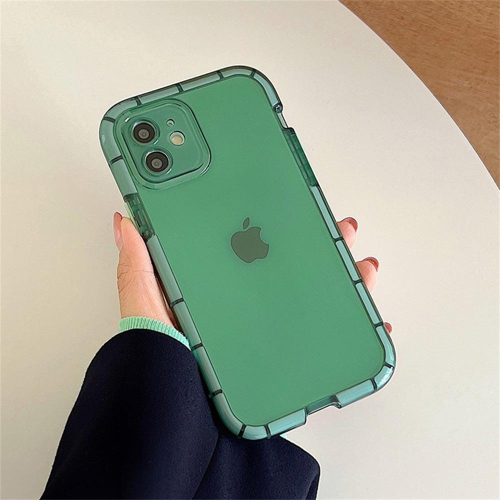 Luminous Shockproof Bumper Phone Case For iPhone 11 14 Pro Max 12 11 13 Pro Max X XR XS Max Transparent Back Cover Full Bumper Case Strong Classic Phone Case