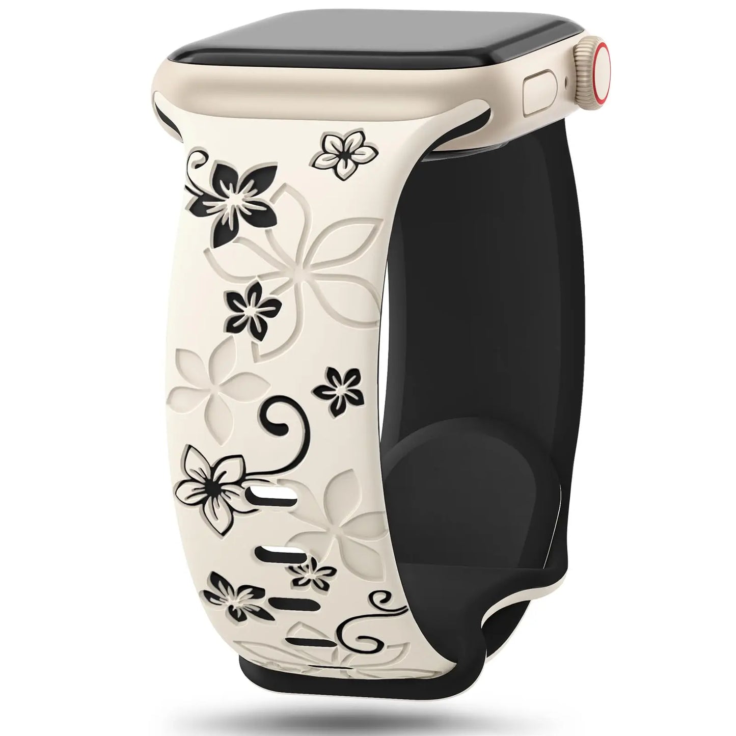 Bracelet en silicone pour Apple Watch - Motifs floraux