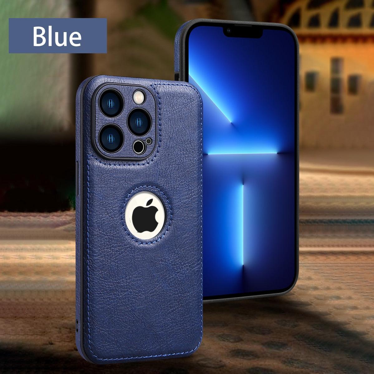 Luxury Leather Case for iPhone 14 13 12 11 Pro MAX XS XR 7 8 Plus Classic Silicone Phone Cover Leather Case Thin Flexible Soft Grip Luxury PU Leather Cover for Men Durable Anti-Scratch Full Phone Cases