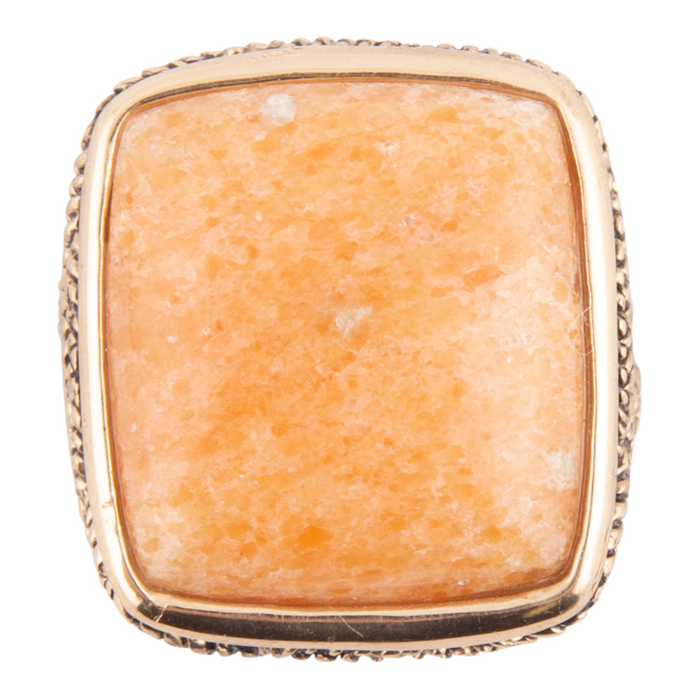Gelber Achat und goldener Statement-Ring
